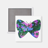 Aimant papillon aux fleurs mixtes (Recto/Verso)