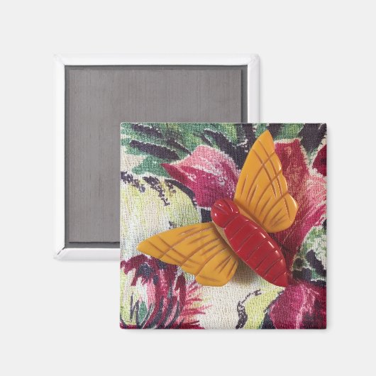 Aimant Papillon Bakelite sur tissu (Recto/Verso)