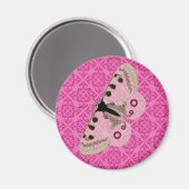 Aimant Papillon blanc sur rose (Recto/Verso)