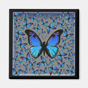 Aimant papillon bleu