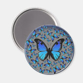 Aimant papillon bleu (Recto/Verso)