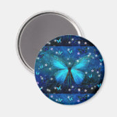 Aimant Papillon bleu élégant (Recto/Verso)