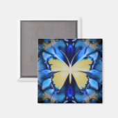 Aimant Papillon bleu et jaune (Recto/Verso)