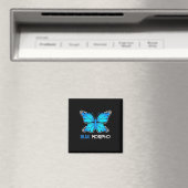 Aimant Papillon bleu Morpho (In Situ (Lave-vaisselle))