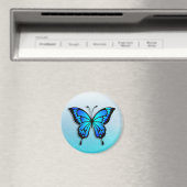 Aimant Papillon bleu Nom personnalisé (In Situ (Lave-vaisselle))