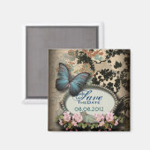 Aimant Papillon botanique bohème enterrement de vie de je (Recto/Verso)