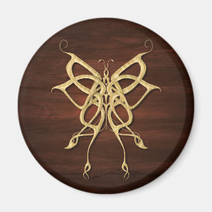 Aimant Papillon celtique en bois