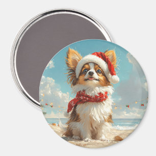 Aimant Papillon Chien Noël Vintage Plage