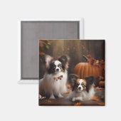 Aimant Papillon Chiot Délice d'Automne Citrouille (Recto/Verso)