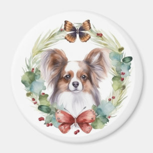 Aimant Papillon Christmas Wreath Festive Pup