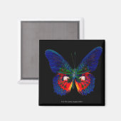 Aimant Papillon coloré avec fond noir 2 (Recto/Verso)
