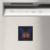 Aimant Papillon coloré avec fond noir 2 (In Situ (Lave-vaisselle))
