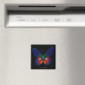 Aimant Papillon coloré sur fond noir (In Situ (Lave-vaisselle))