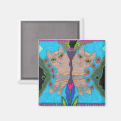 Aimant Papillon : Côté Côté Côté Chats (Recto/Verso)