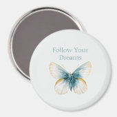Aimant Papillon crème bleu joli (Recto/Verso)