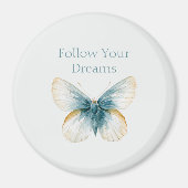 Aimant Papillon crème bleu joli (Devant)
