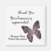 Aimant Papillon d'appréciation du client Merci d'entrepri (Devant)