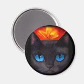 Aimant Papillon de chat noir Peinture Art - Multi (Recto/Verso)