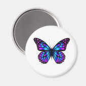 aimant papillon de couleur vive (Recto/Verso)