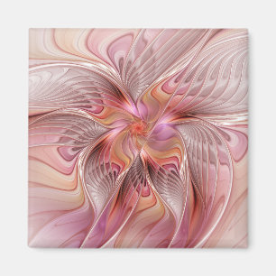 Aimant Papillon de fantaisie coloré abstrait d'art fracta