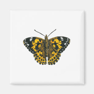 Aimant Papillon de femme peint