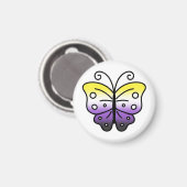 Aimant papillon de fierté non binaire (Recto/Verso)