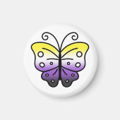 Aimant papillon de fierté non binaire (Devant)