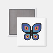 Aimant Papillon de flamme de paon (Recto/Verso)