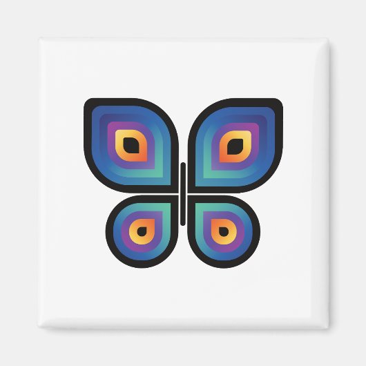 Aimant Papillon de flamme de paon (Devant)