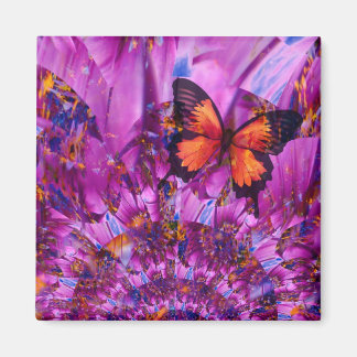 Aimant Papillon de fleur fou