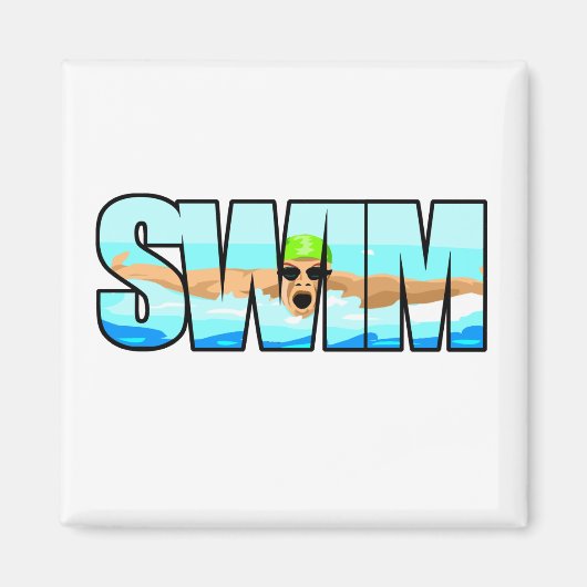Aimant Papillon de natation (Devant)