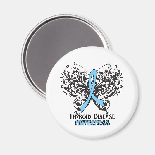 Aimant Papillon de sensibilisation aux maladies thyroïdie (Recto/Verso)