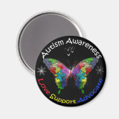 Aimant Papillon de sensibilisation sur l'autisme (Recto/Verso)