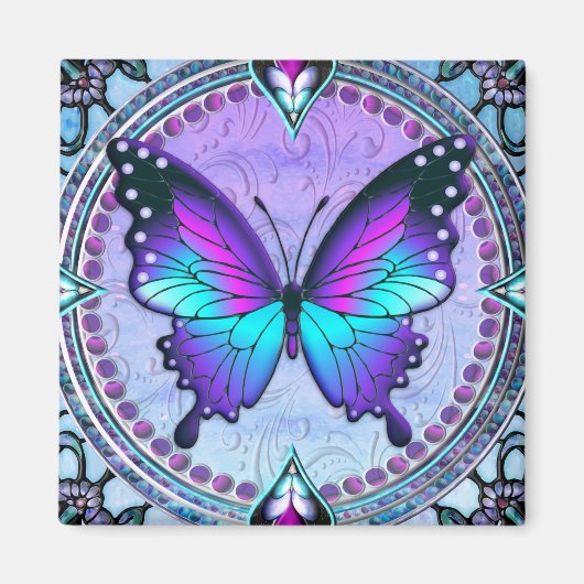 Aimant Papillon de sublimation avec Arrière - plan (Devant)