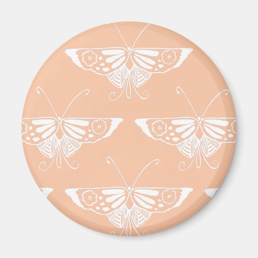 Aimant Papillon Deco stylisé - pêche douce (Devant)