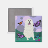 Aimant Papillon des Grands Pyrénées personnalisable (Recto/Verso)