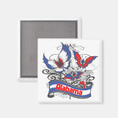 Aimant Papillon du patriotisme de l'Alabama (Recto/Verso)