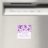 Aimant Papillon élégant violet luxueux Enregistrer la dat (In Situ (Lave-vaisselle))