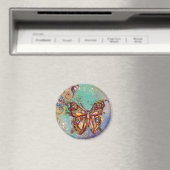 AIMANT PAPILLON EN PAILLETTES D'OR (In Situ (Lave-vaisselle))