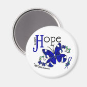 Aimant Papillon en verre collé Cancer du côlon (Recto/Verso)