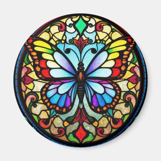 Aimant Papillon en verre coloré Vibrant Art (Devant)