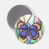 Aimant Papillon en verre tendu (Recto/Verso)