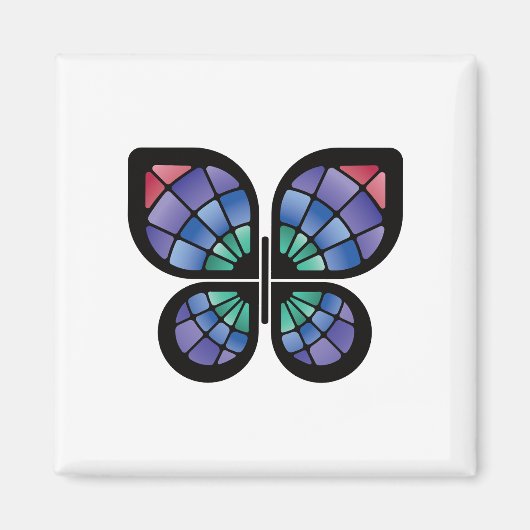 Aimant Papillon en verre tendu (Devant)