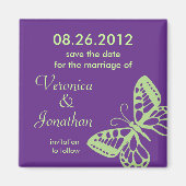 Aimant Papillon Enregistrer l'aimant de date (Devant)