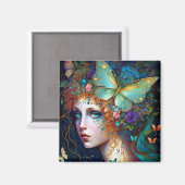 Aimant Papillon Fairy Elf Lady Imaginaire Art (Recto/Verso)