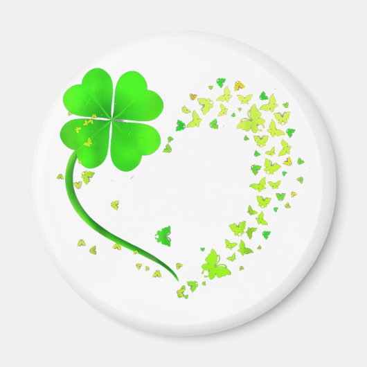 Aimant papillon feuille de coeur irish st patrick jour tr (Devant)