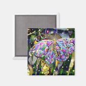 Aimant Papillon Feuille d'or (Recto/Verso)