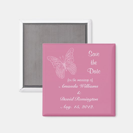 Aimant Papillon Filigree Enregistrer l'aimant Date (Recto/Verso)