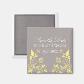 Aimant Papillon floral Enregistrer l'aimant de date, jaun (Recto/Verso)