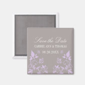 Aimant Papillon floral Enregistrer l'aimant de date, Lila (Recto/Verso)